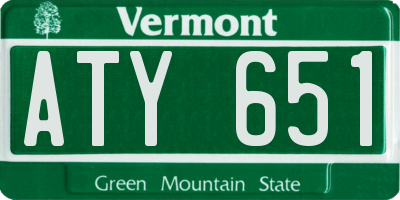 VT license plate ATY651