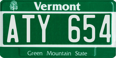 VT license plate ATY654