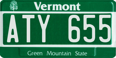 VT license plate ATY655