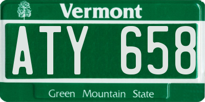 VT license plate ATY658