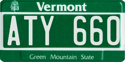 VT license plate ATY660