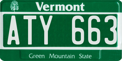 VT license plate ATY663