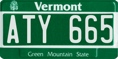 VT license plate ATY665