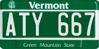 VT license plate ATY667