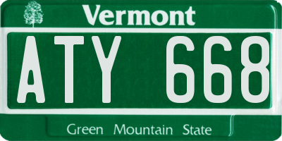 VT license plate ATY668