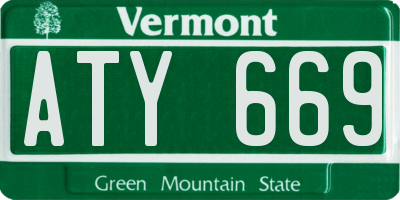 VT license plate ATY669
