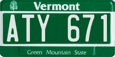 VT license plate ATY671