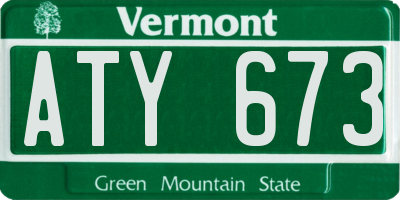 VT license plate ATY673