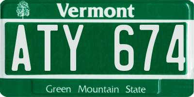 VT license plate ATY674