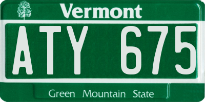 VT license plate ATY675