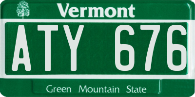 VT license plate ATY676