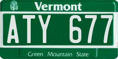 VT license plate ATY677