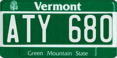 VT license plate ATY680