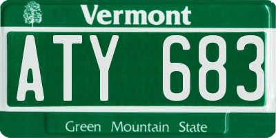 VT license plate ATY683