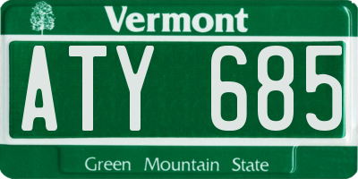 VT license plate ATY685