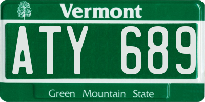 VT license plate ATY689