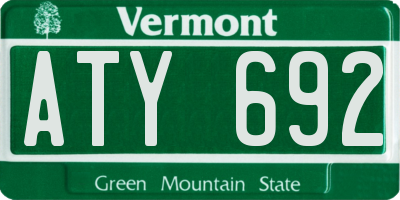 VT license plate ATY692
