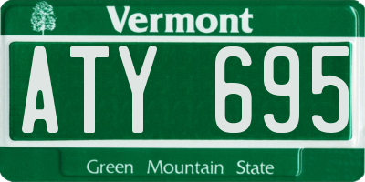 VT license plate ATY695