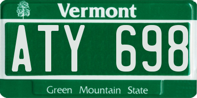 VT license plate ATY698
