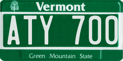 VT license plate ATY700