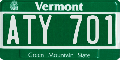 VT license plate ATY701