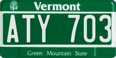 VT license plate ATY703