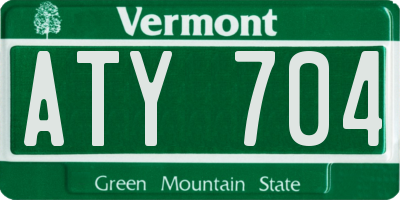 VT license plate ATY704