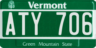 VT license plate ATY706