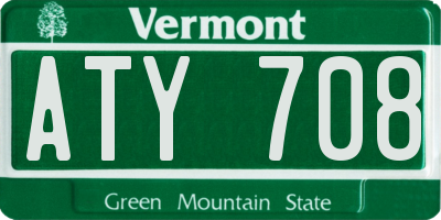VT license plate ATY708