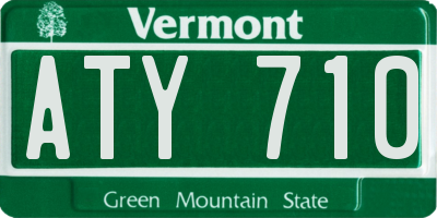 VT license plate ATY710