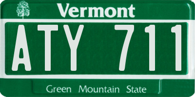 VT license plate ATY711