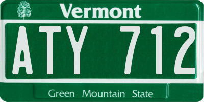 VT license plate ATY712