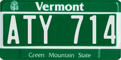 VT license plate ATY714