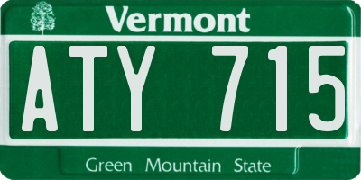 VT license plate ATY715