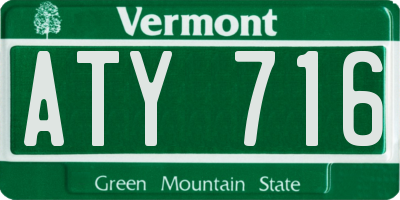 VT license plate ATY716