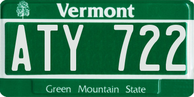 VT license plate ATY722
