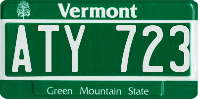 VT license plate ATY723