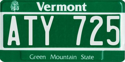 VT license plate ATY725