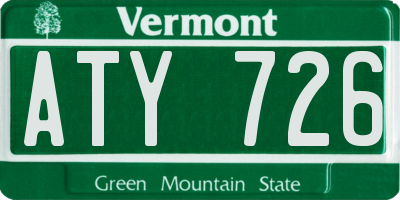 VT license plate ATY726