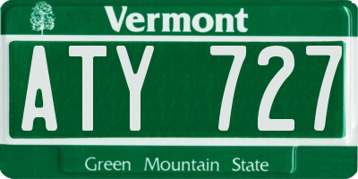 VT license plate ATY727
