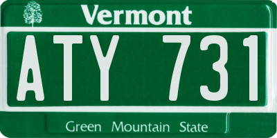 VT license plate ATY731