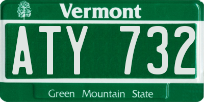 VT license plate ATY732