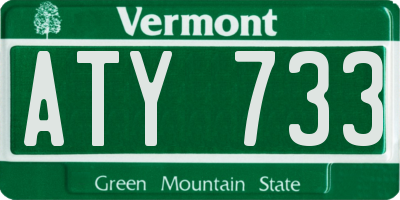 VT license plate ATY733