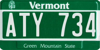 VT license plate ATY734