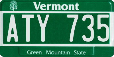 VT license plate ATY735