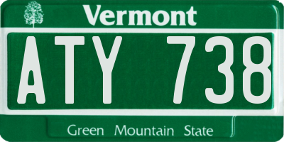 VT license plate ATY738