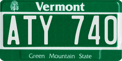 VT license plate ATY740