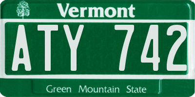 VT license plate ATY742