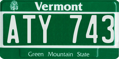 VT license plate ATY743