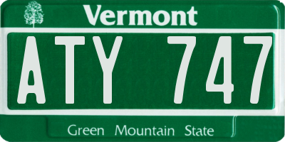 VT license plate ATY747